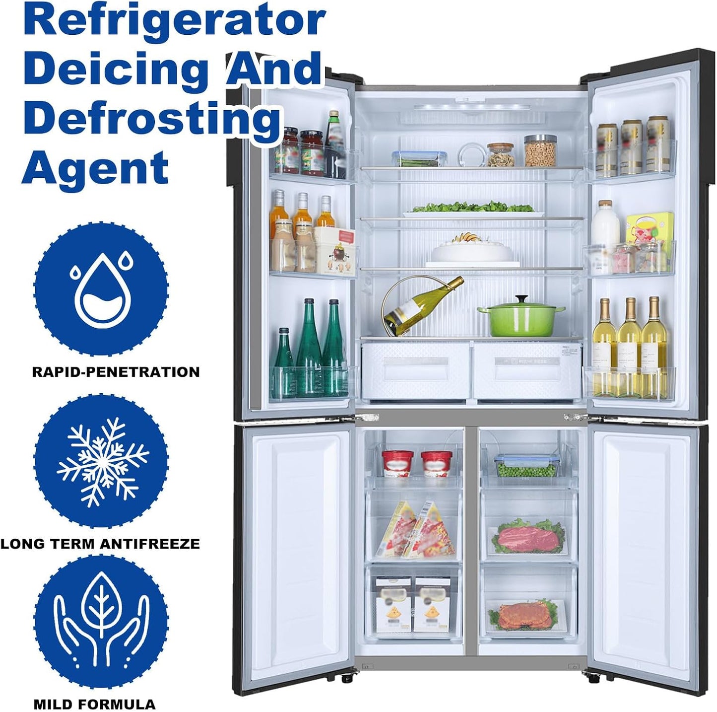 بخاخ إزالة الثلج للثلاجة والفريزر – إزالة سريعة للجليد بتركيبة صديقة للبيئة لتنظيف سهل وفعّال